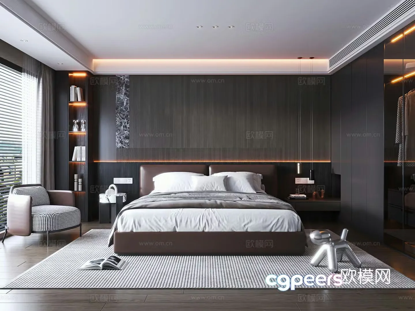 Italian style bedroom master bedroom 3d model