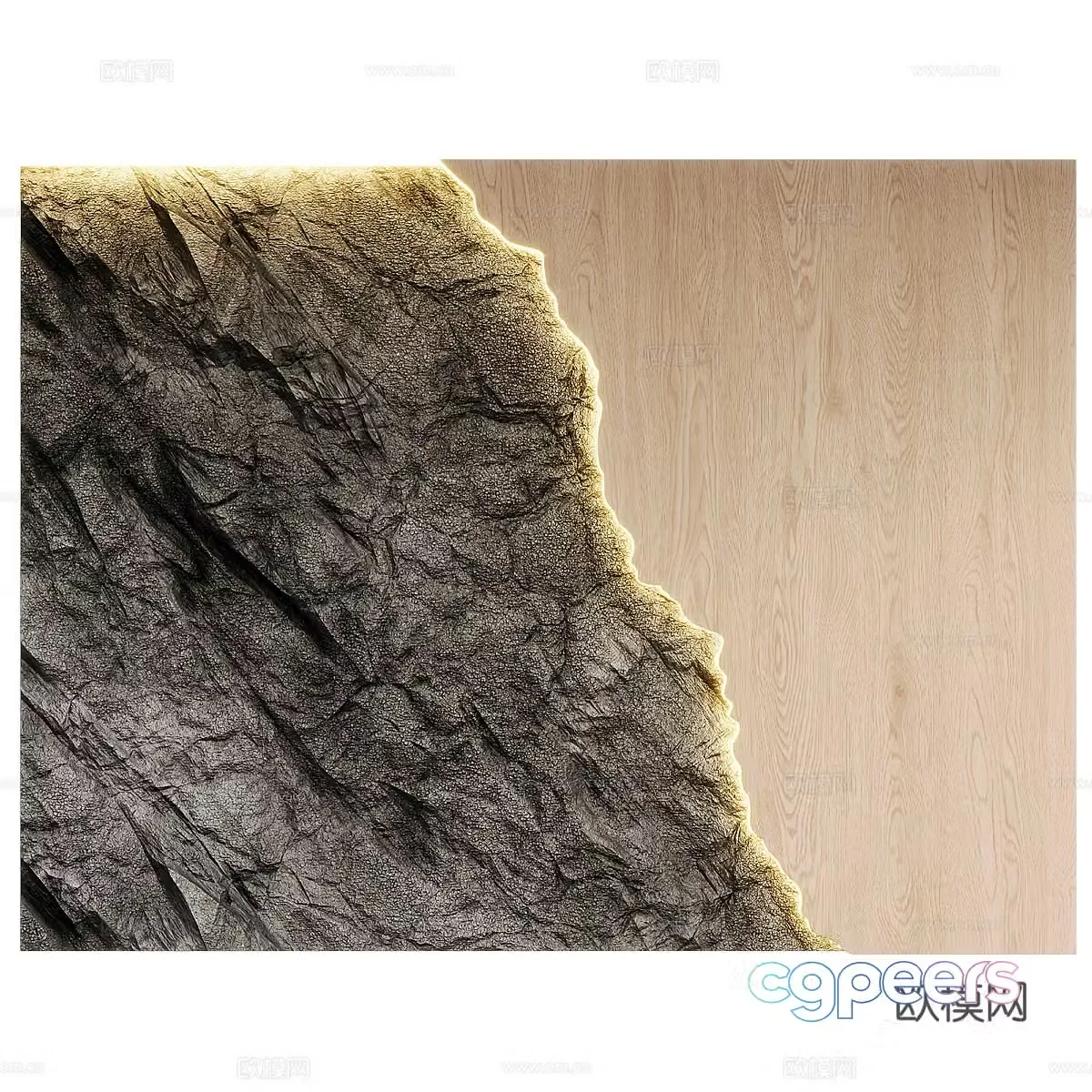 modern rock wall stone wall background wall 3d model