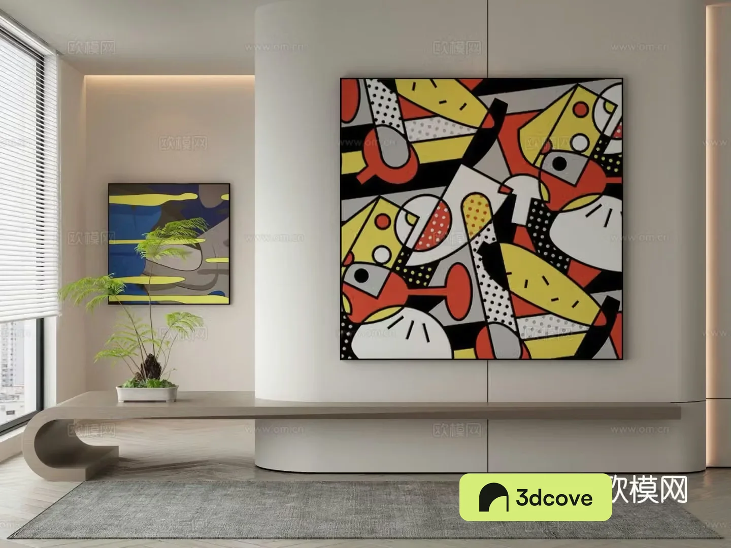Modern decorative painting abstract painting geometric hanging painting