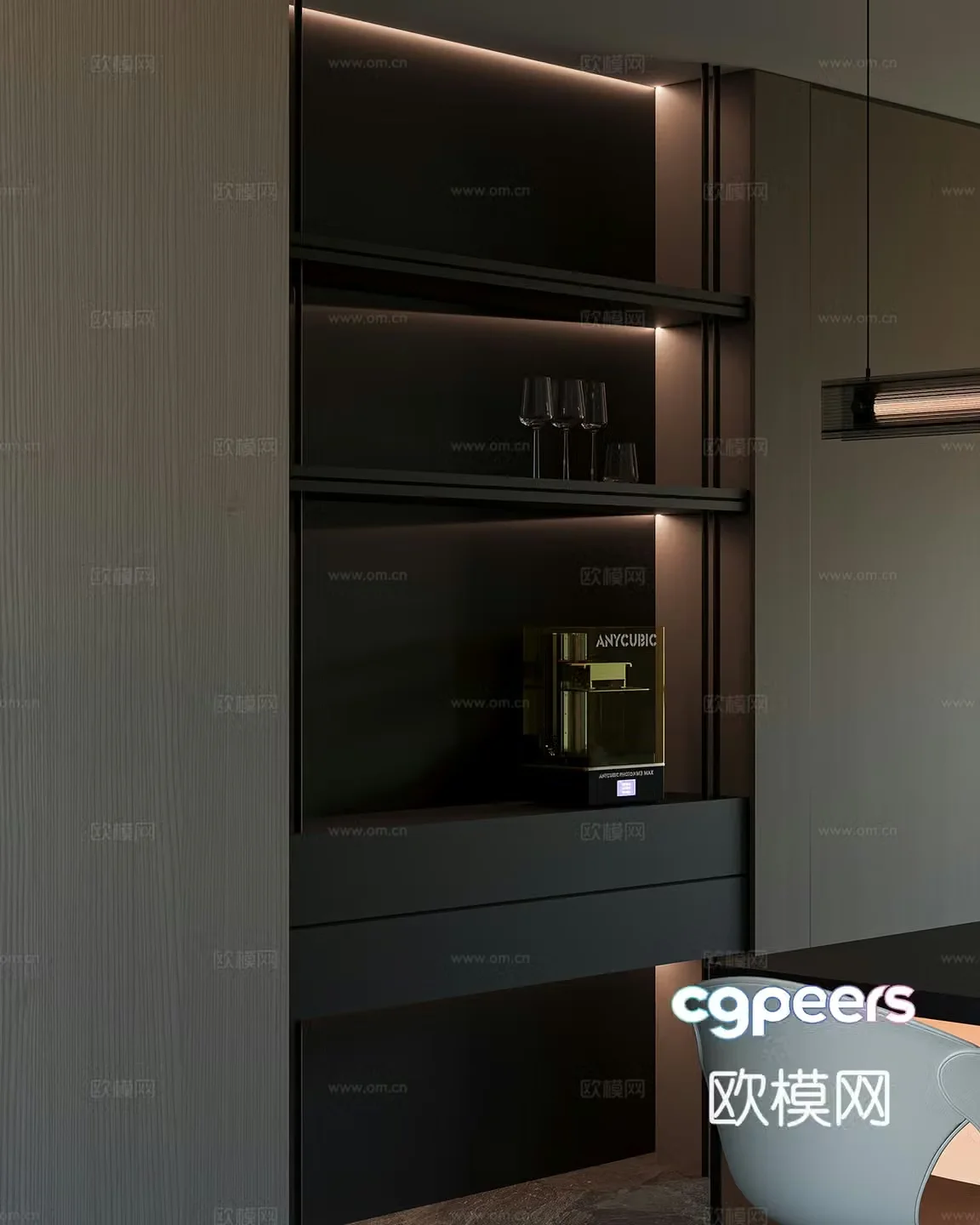 Modern wine cabinet 3D model