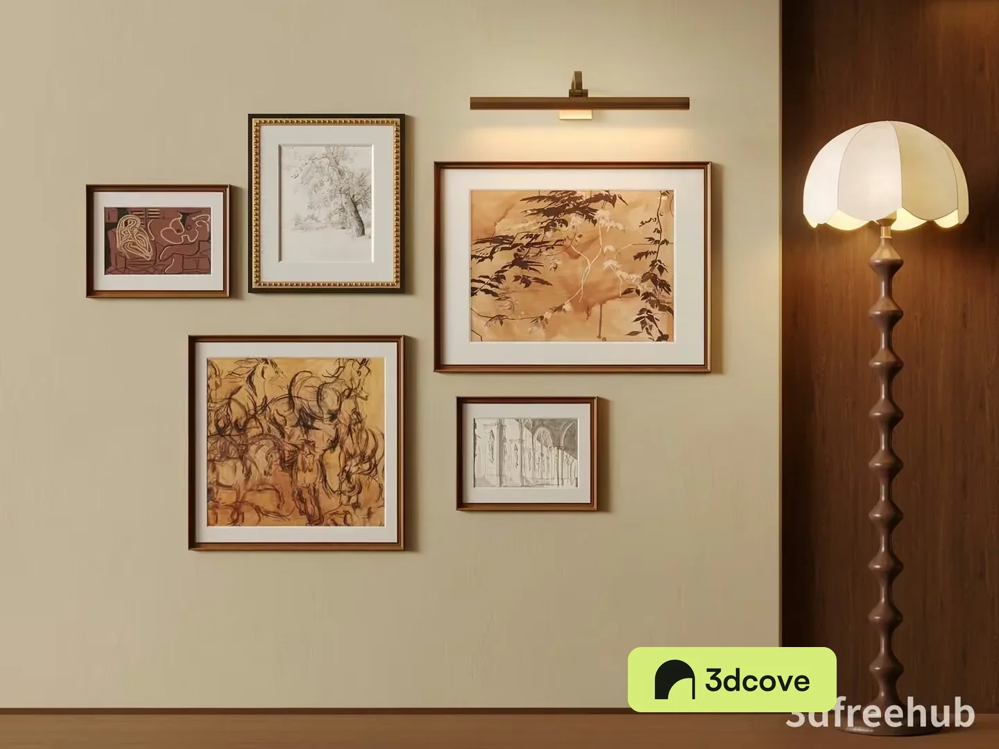 A Collection Of Framed Art Pieces
