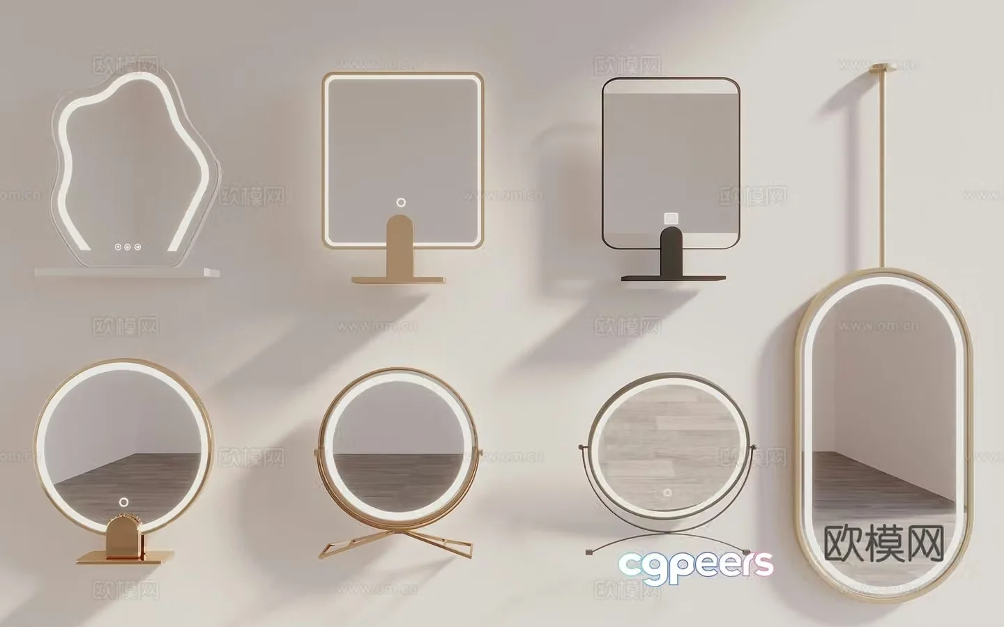 Modern mirror Full body mirror Art mirror Makeup mirror Decorative mirror Floor-standing mirror Internet celebrity mirror 3D model