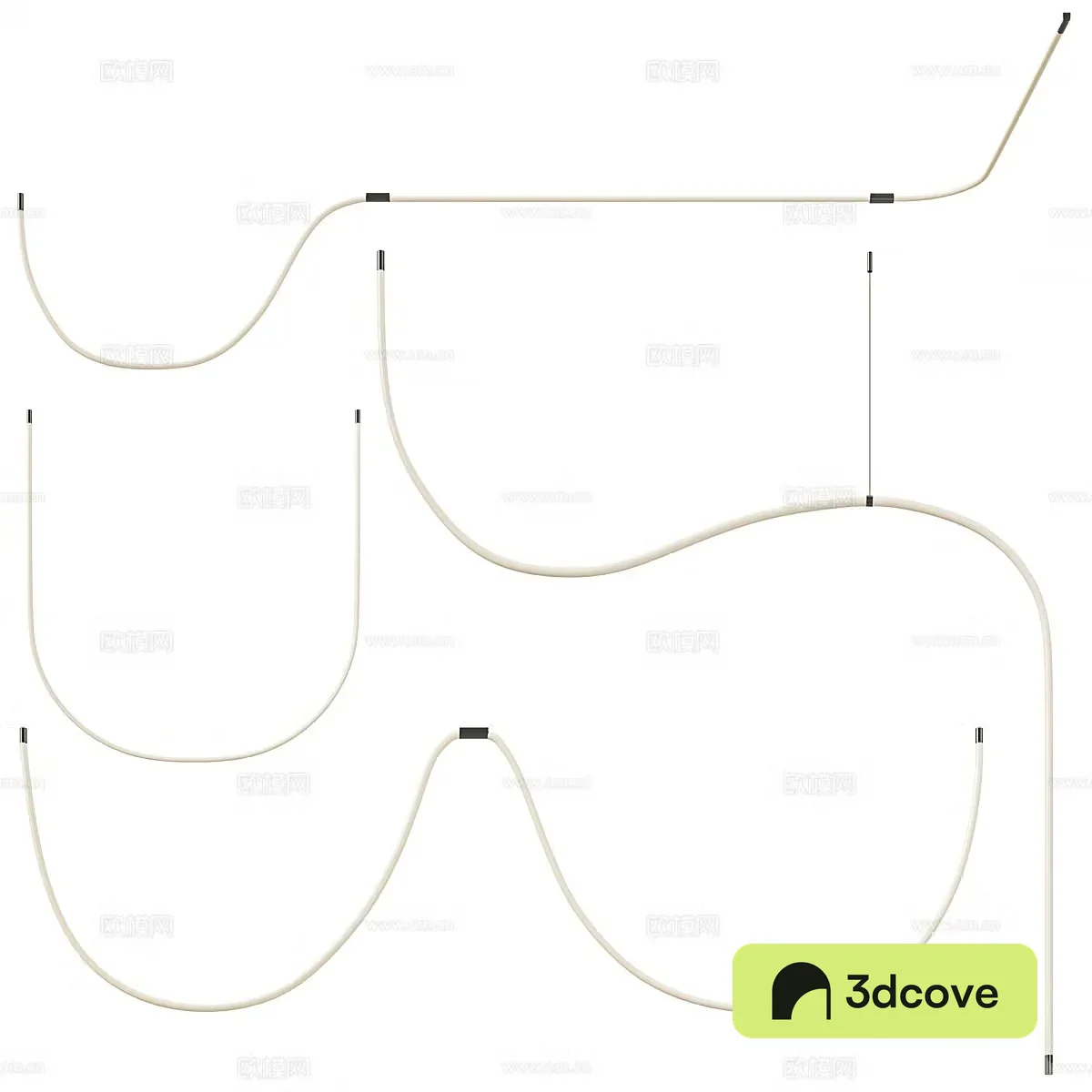 Modern Italian minimalist linear chandelier