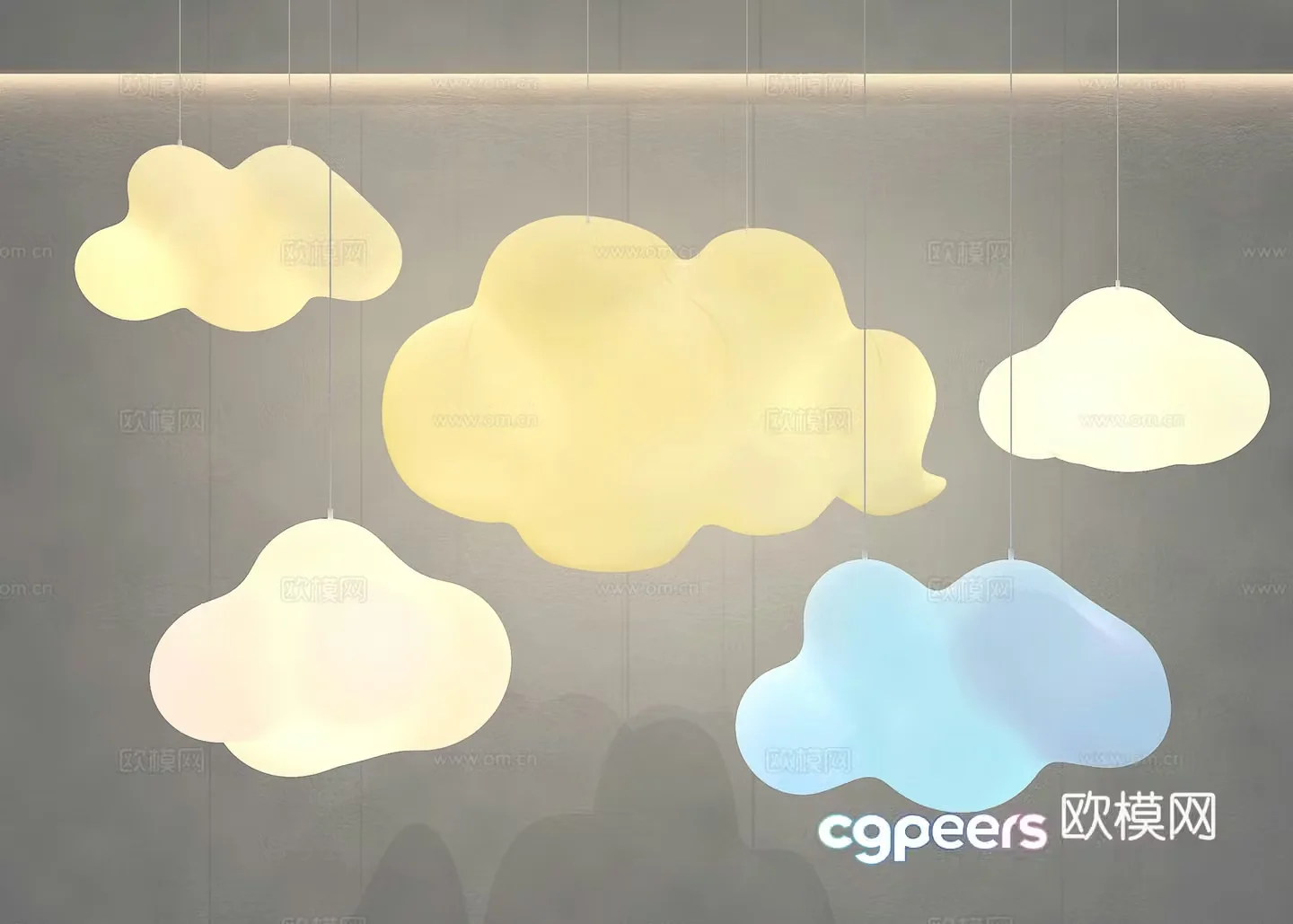Cloud chandelier 3d model