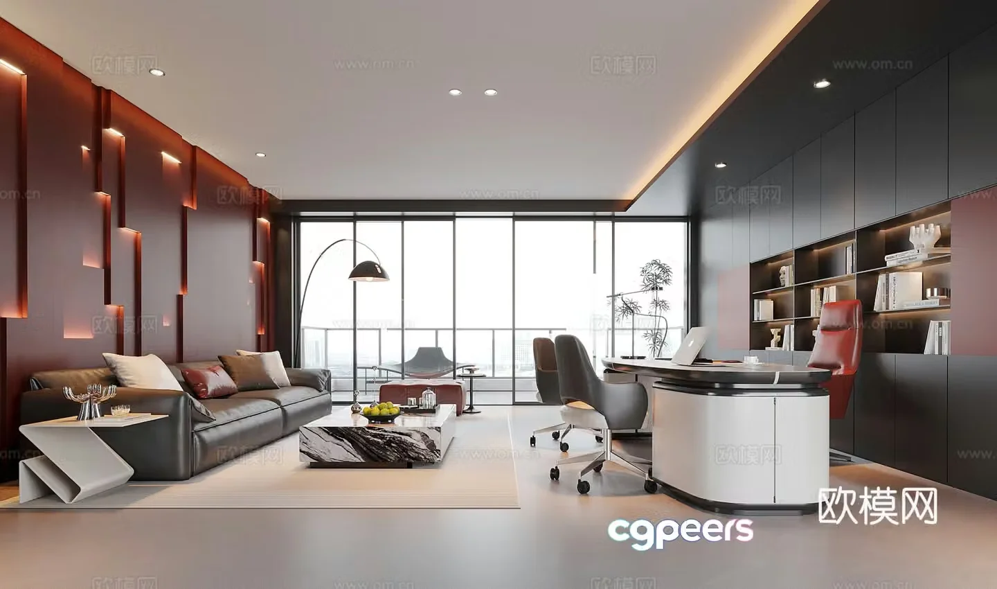 Modern General Manager Office Chairman Office Boss Office 3D Model