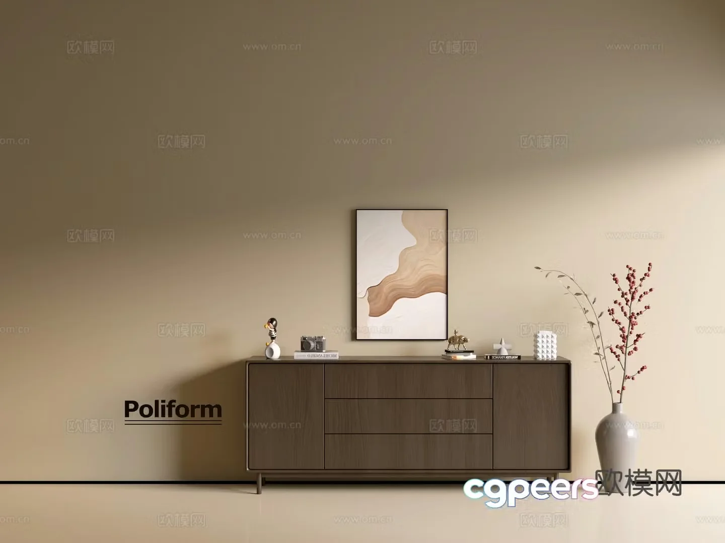 Modern wood grain cabinet ins wind minimalist wind cabinet whole cabinet sideboard balcony cabinet storage 3D model