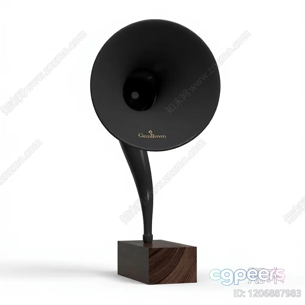 A Black Gramophone 3D Model – 11253 – VRAY Render