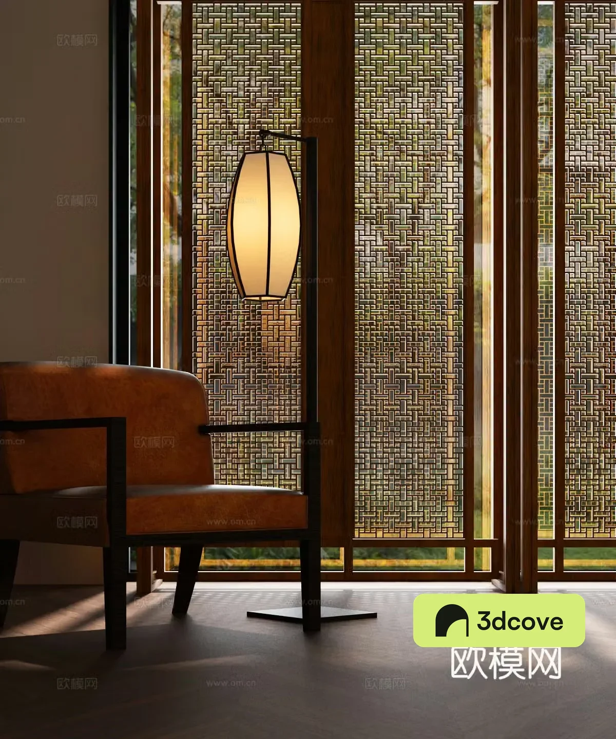 New Chinese-style screen Song’s aesthetic leisure chair New Chinese-style leisure chair New Chinese-style floor lamp
