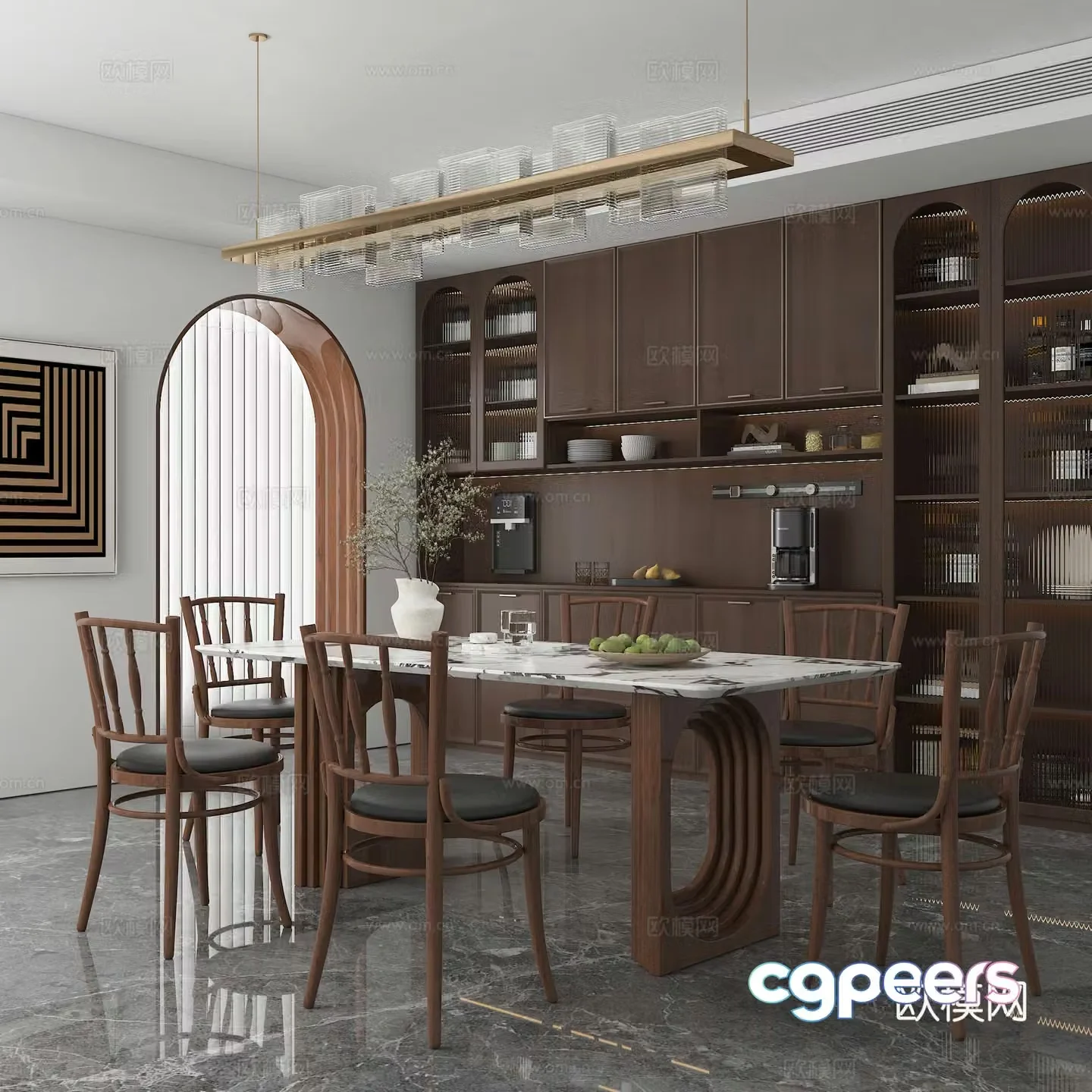 Modern restaurant 3d model
