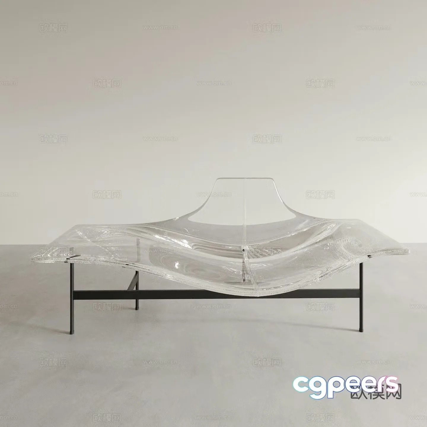 Acrylic leisure chair coffee chair 3d model