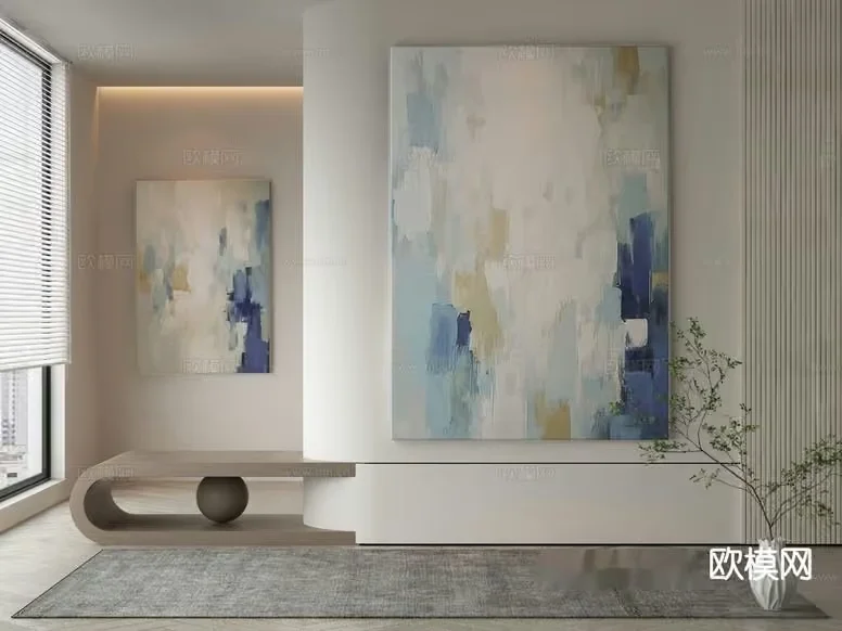 Modern Abstract Art 3D Model – 21833 – VRAY Render