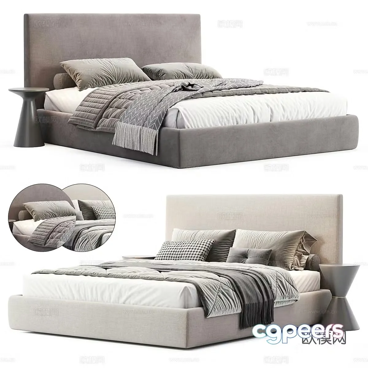 Double bed 3d model