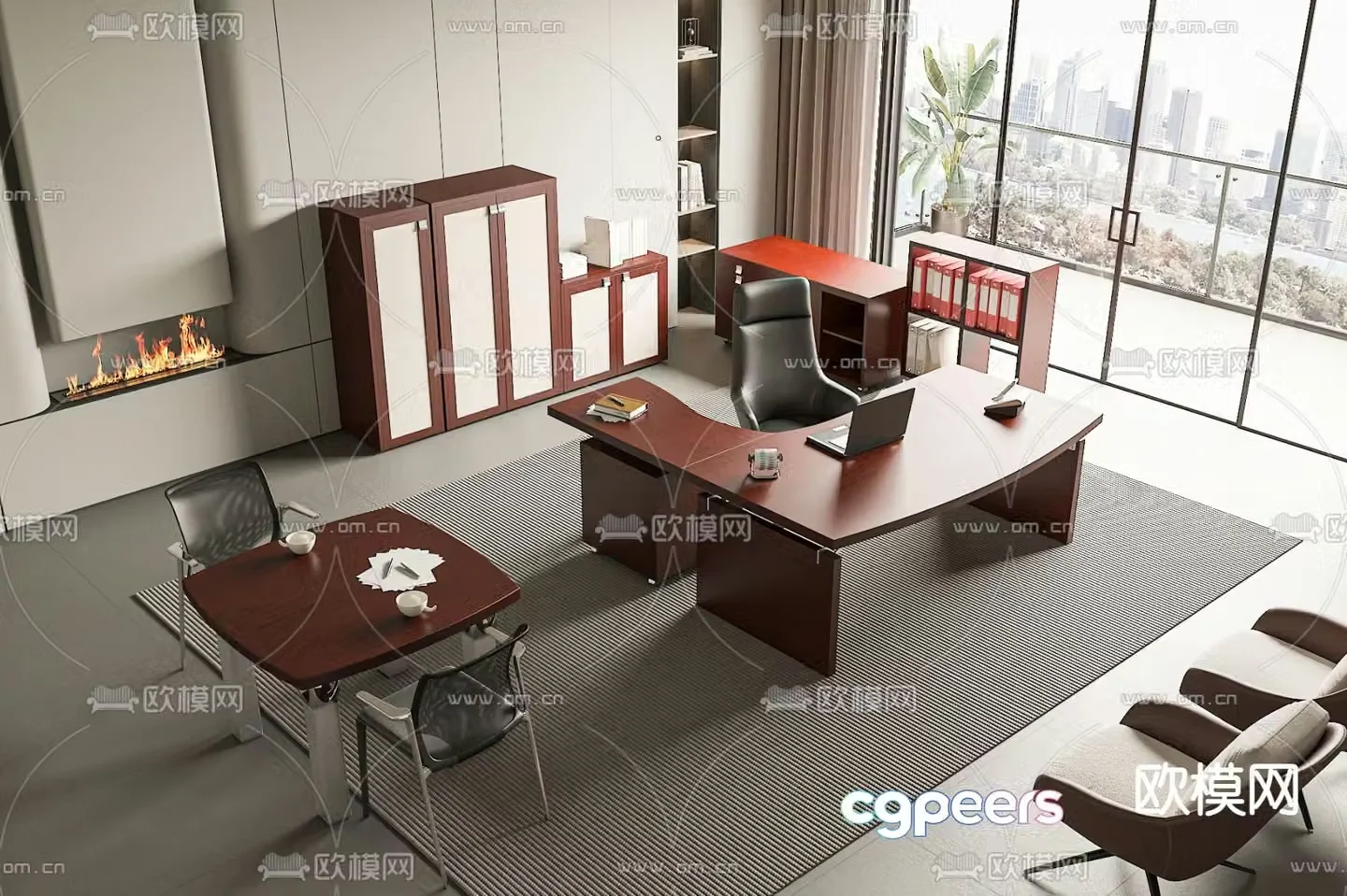 Office desk desk desk boss desk supervisor desk 3D model