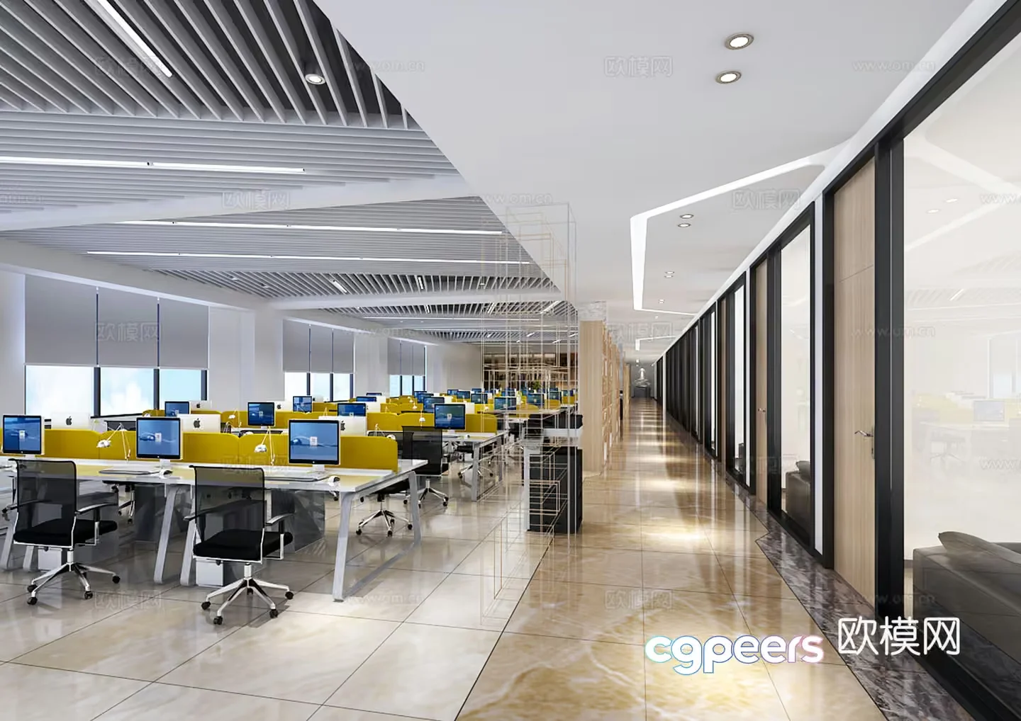 Modern Office Space 3D Model – 11168 – VRAY Render
