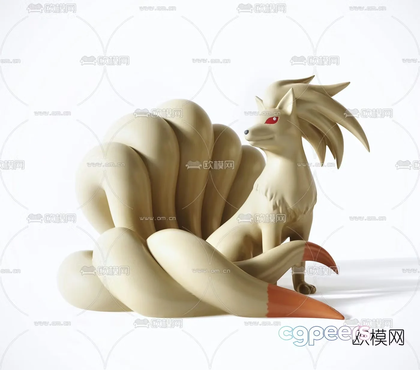 Modern PokÃ©mon Nine Tails Toy 3d model