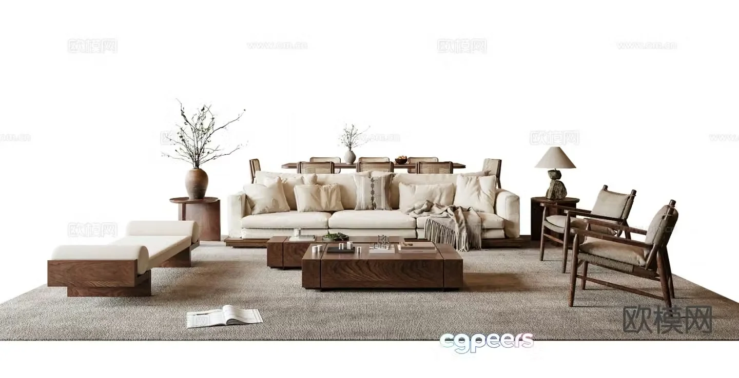 Medieval style modular sofa 3D model