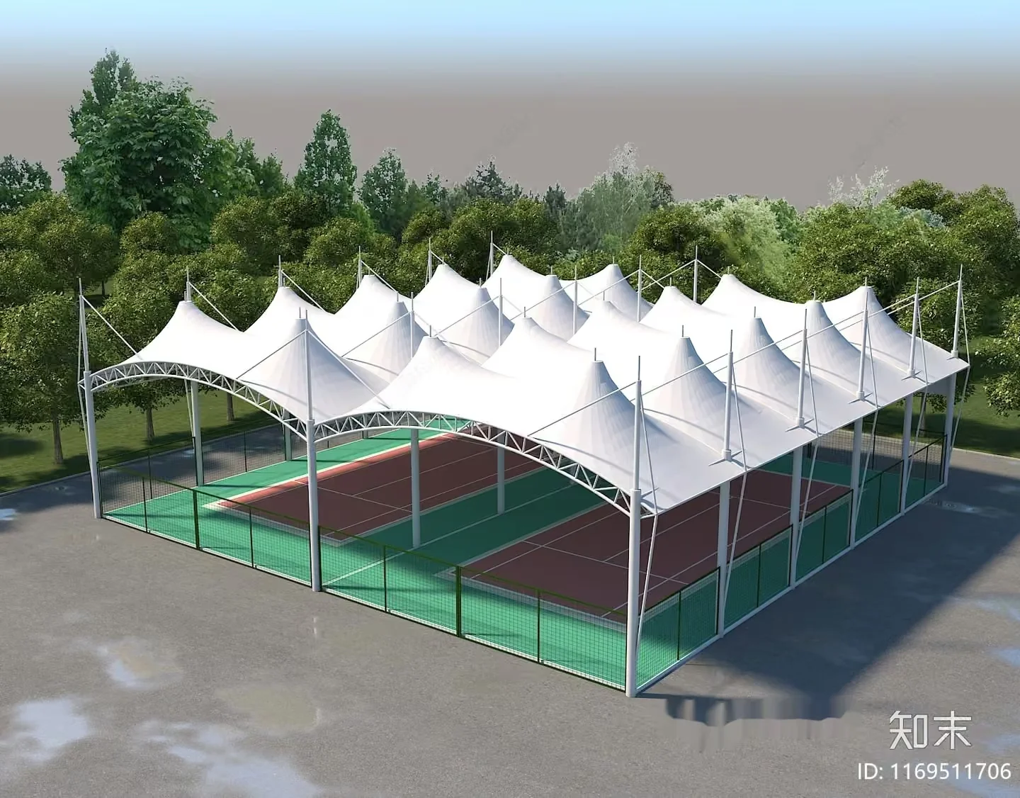 A Large Outdoor Sports Complex 3D Model – 4948 – VRAY Render