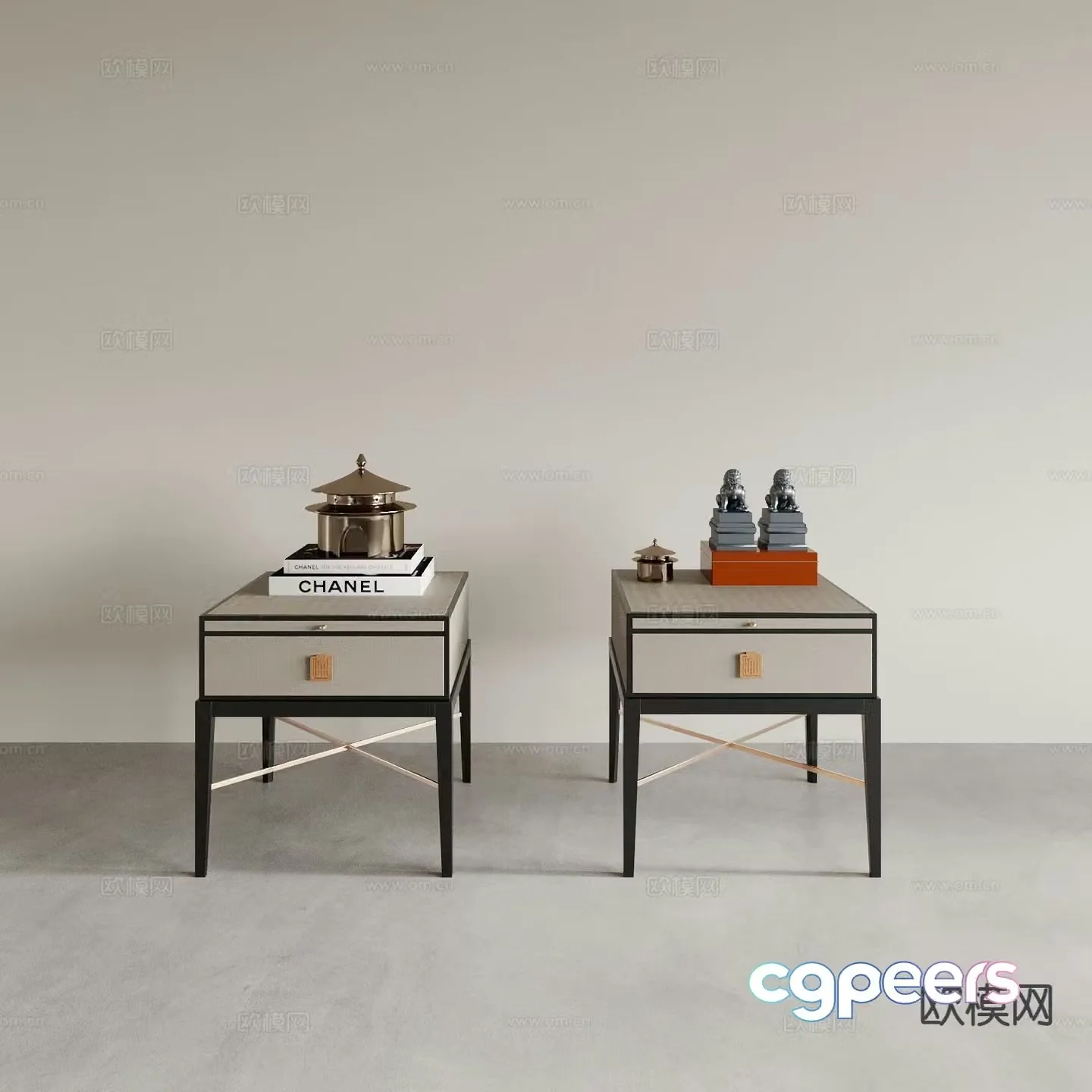 Modern bedside table 3d model