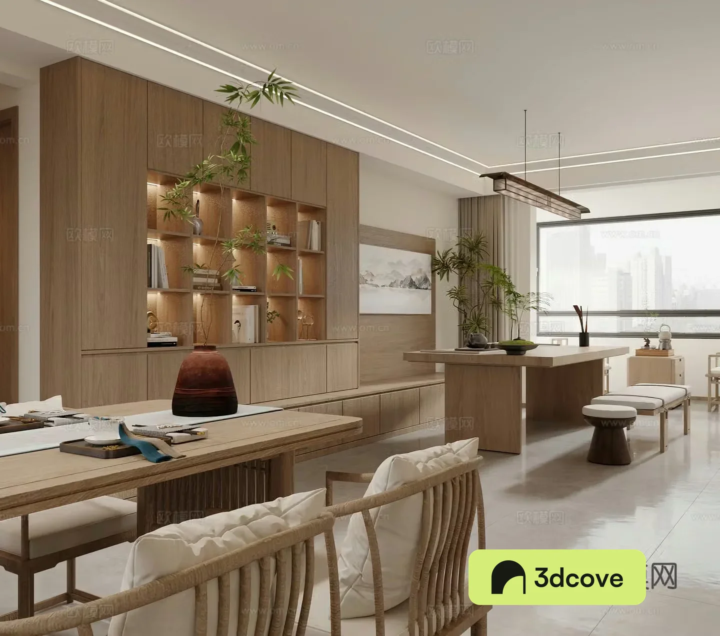 Song’s aesthetic living room open kitchen dry area tea cabinet