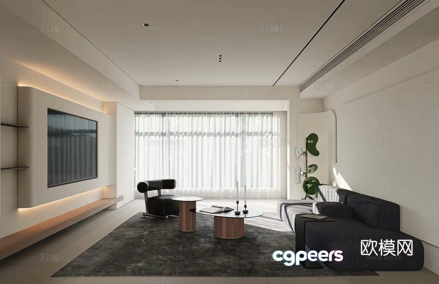 Modern living room 3d model