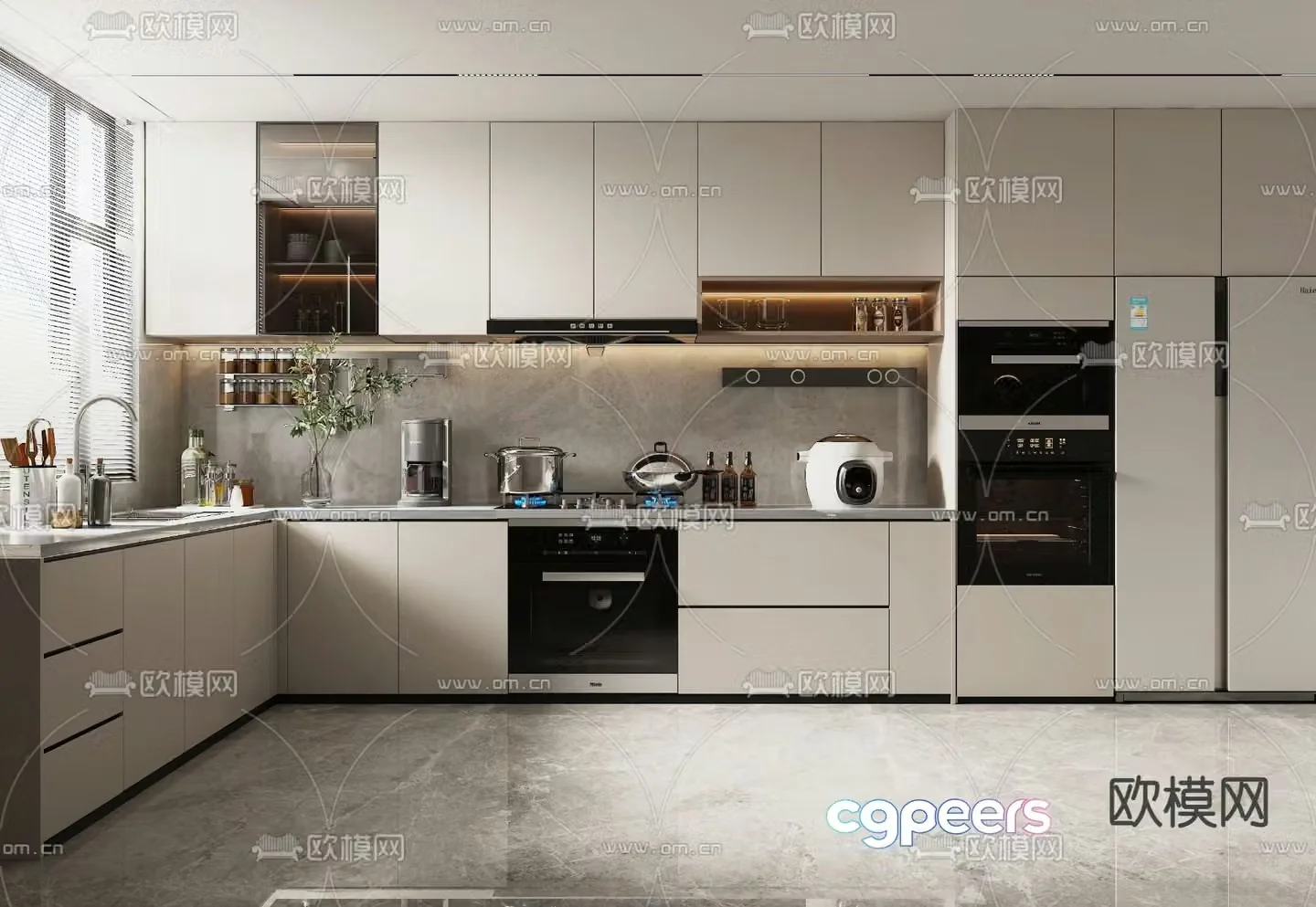 Modern kitchen cabinet 3d model