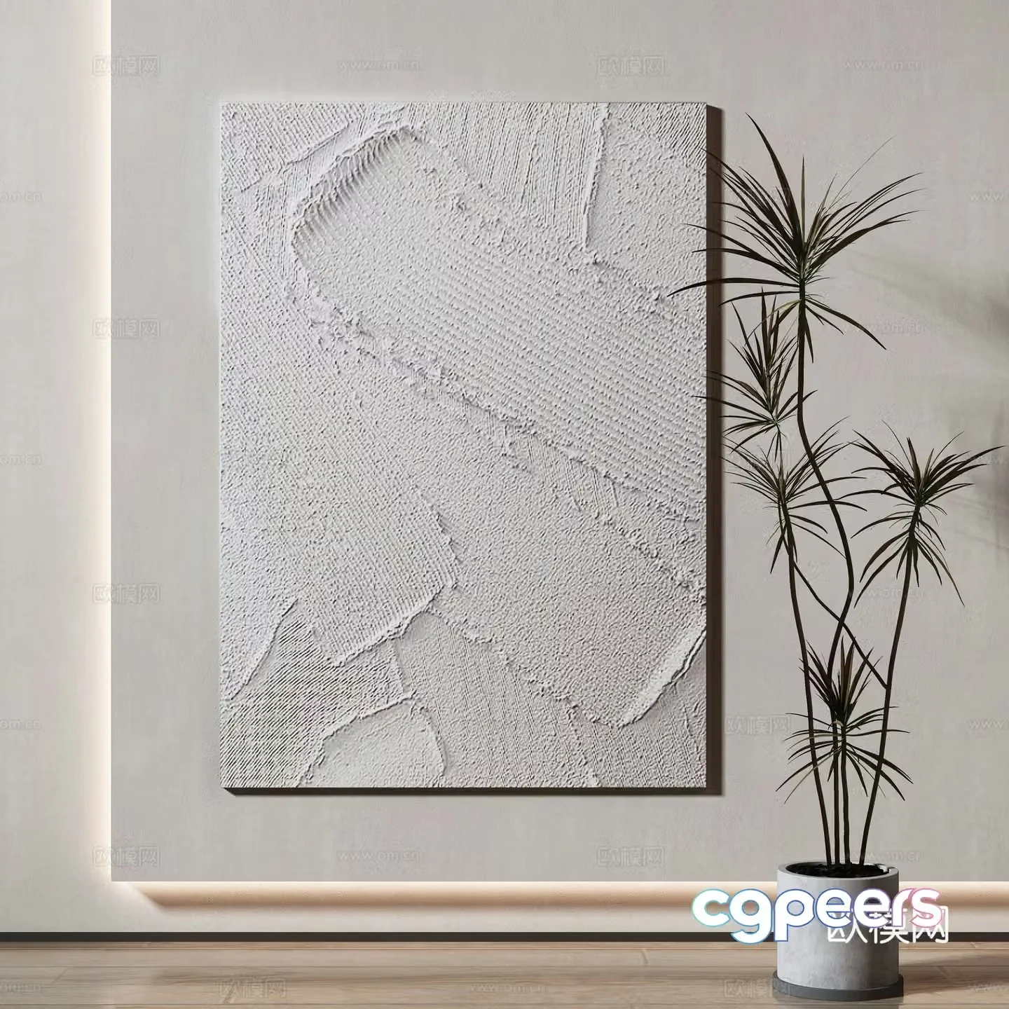 Modern texture painting decorative painting 3d model