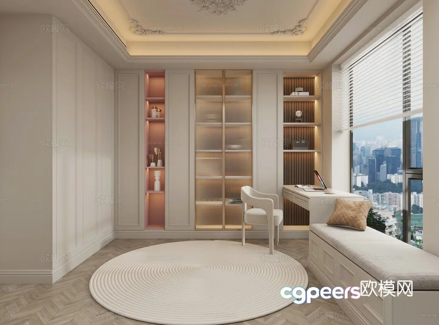 French cloakroom wardrobe dressing table 3d model