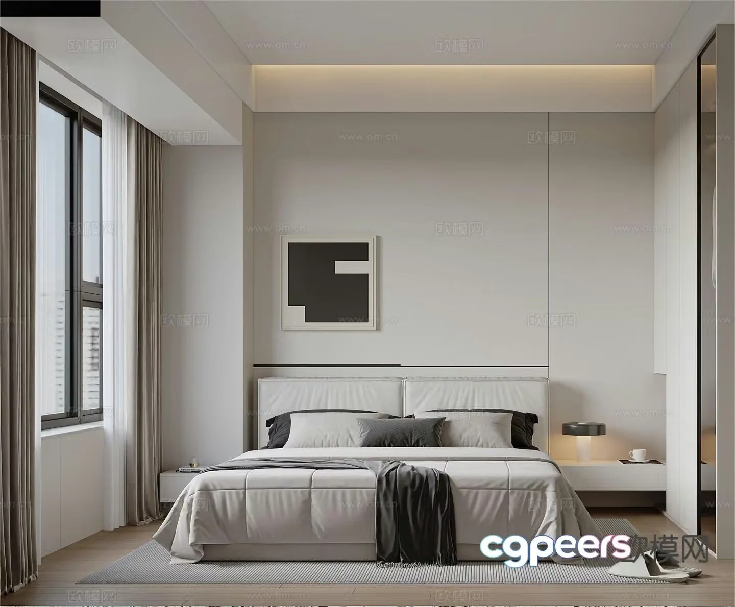 Modern bedroom master bedroom 3d model