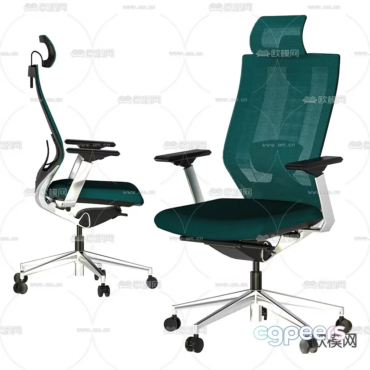 Mesh office chair staff chair 3d model