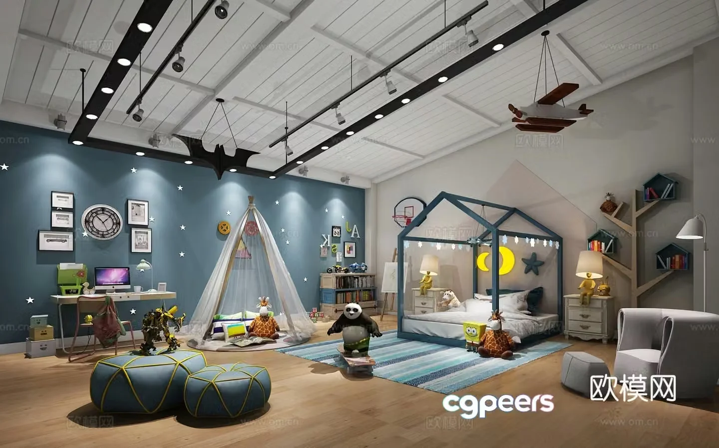 Modern children’s room toy room 3d model
