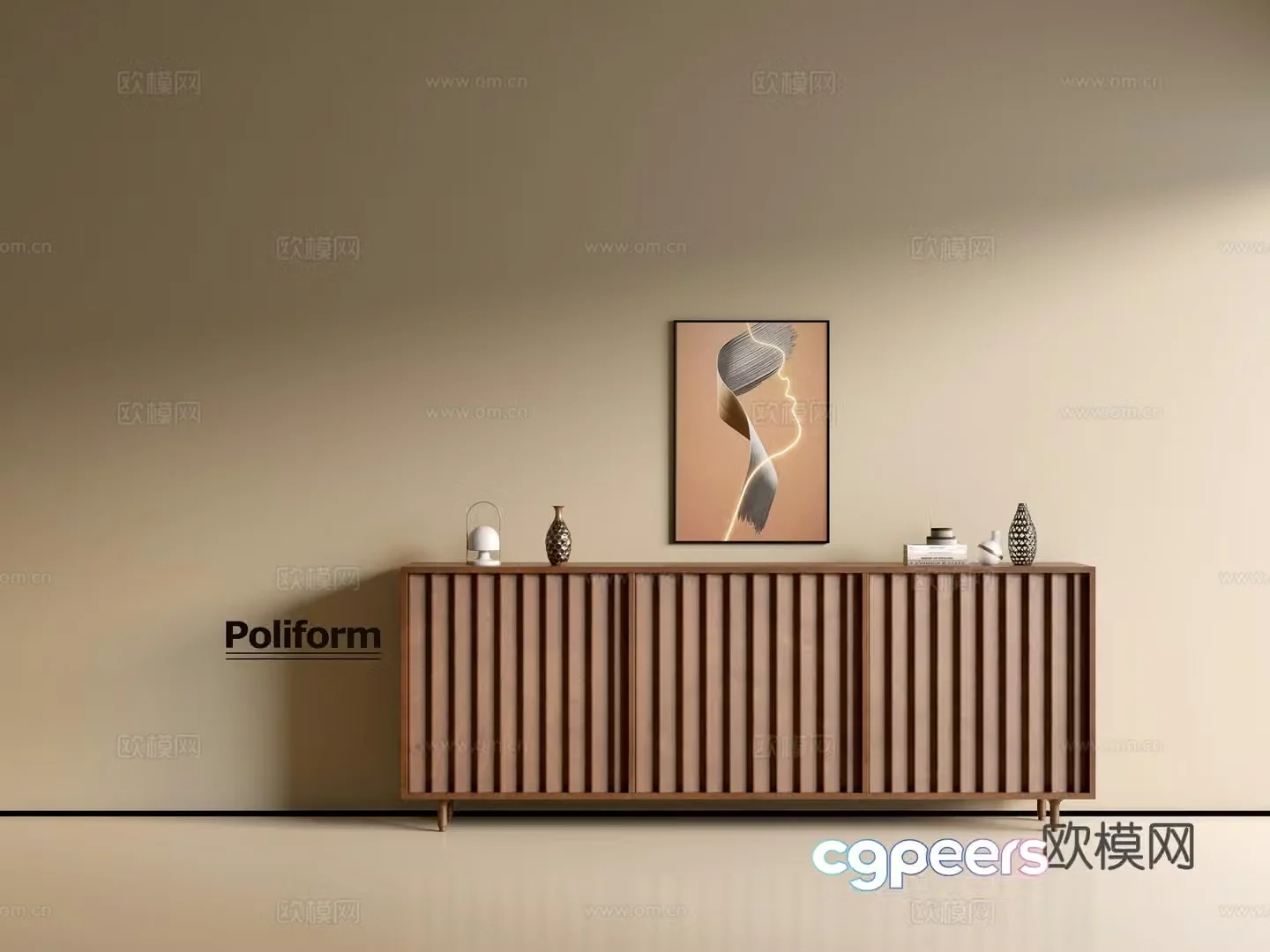 Modern wood grain cabinet ins wind minimalist wind cabinet whole cabinet sideboard balcony cabinet storage 3D model