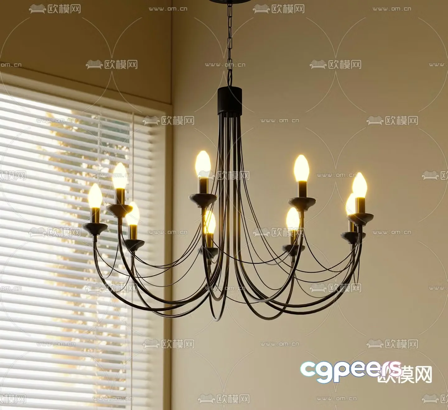 French chandelier American chandelier 3d model