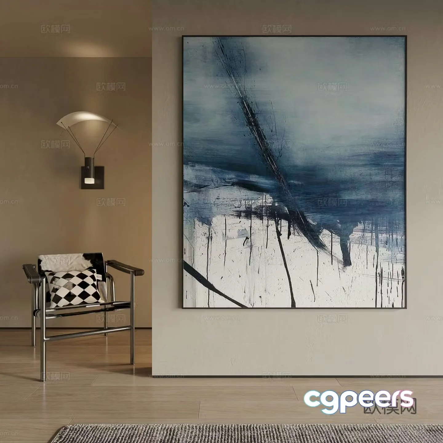 Modern decorative painting 3d model