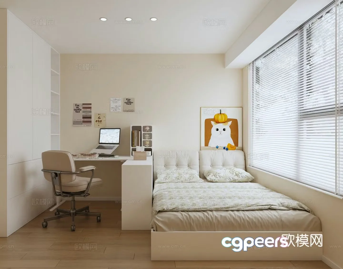 Cream style tatami bedroom daughter’s room 3d model