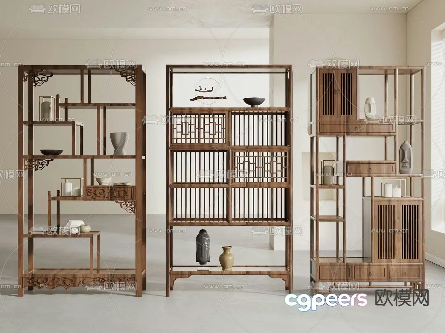 Bogu Shelf New Chinese style storage rack Display rack 3D model