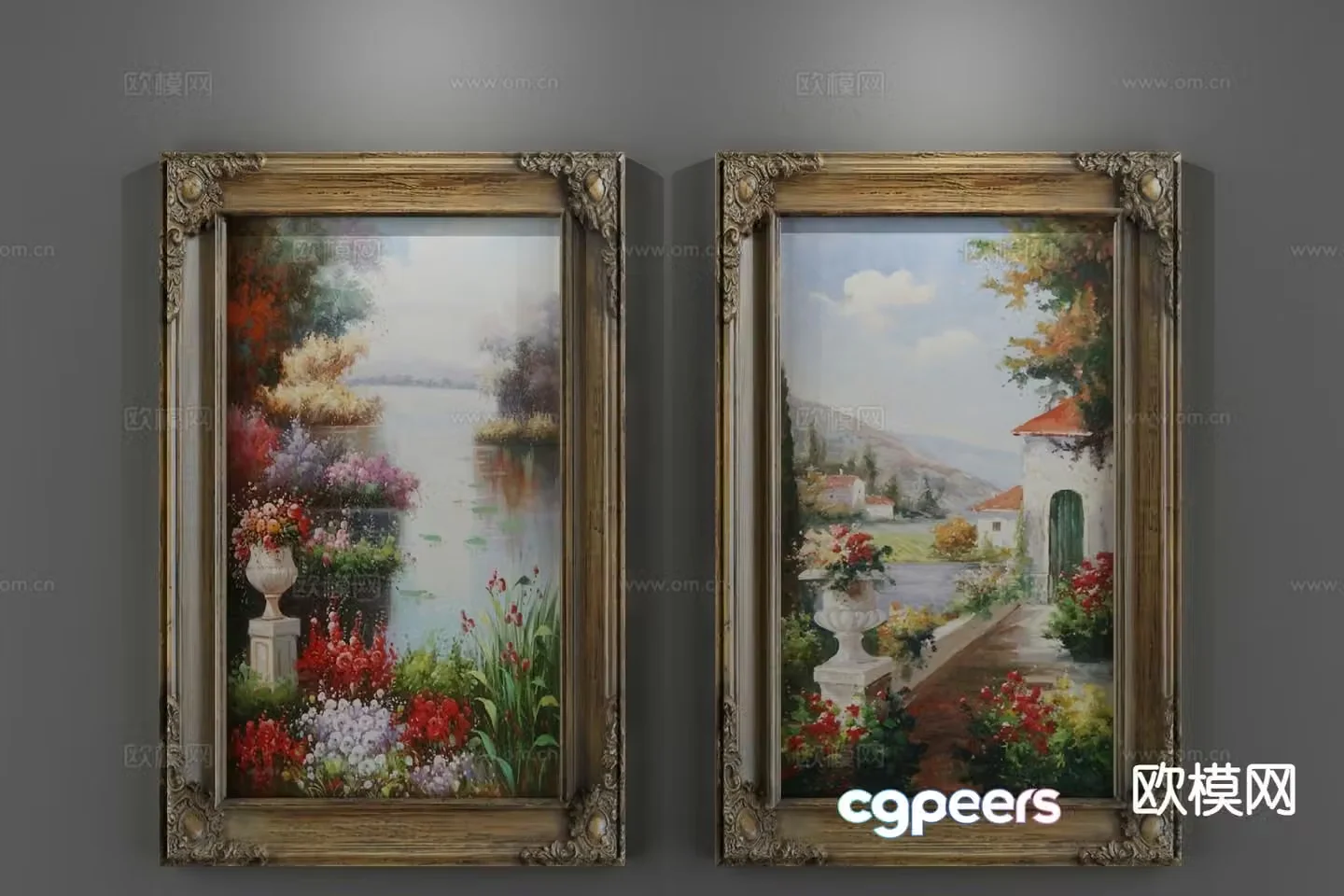 European decorative painting architectural painting hanging painting 3D model