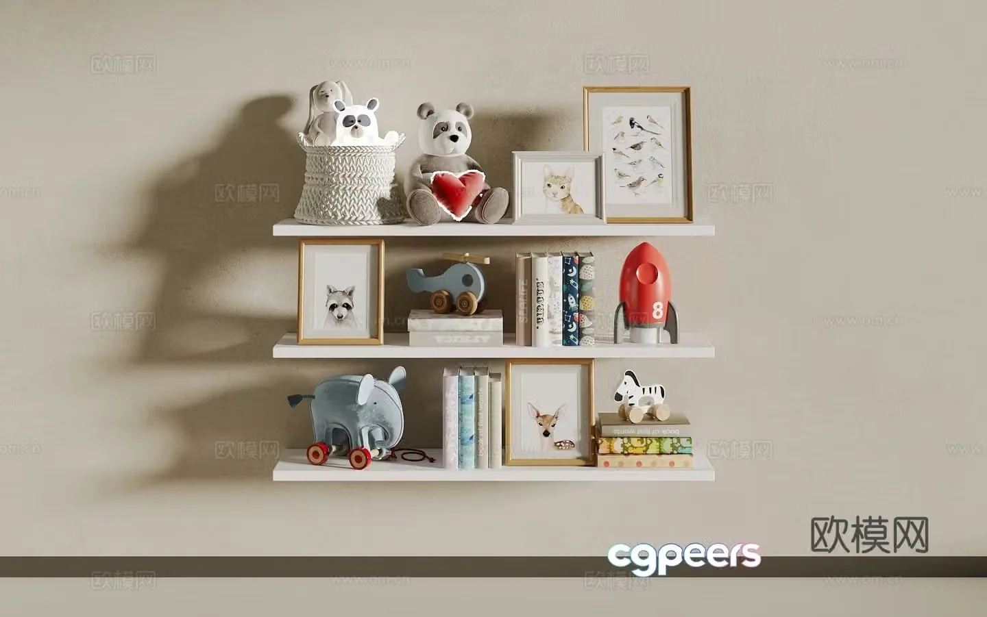 Children’s bookshelf 3d model