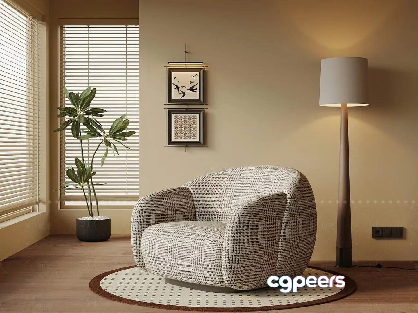 Modern Living Room 3D Model – 3241 – VRAY Render