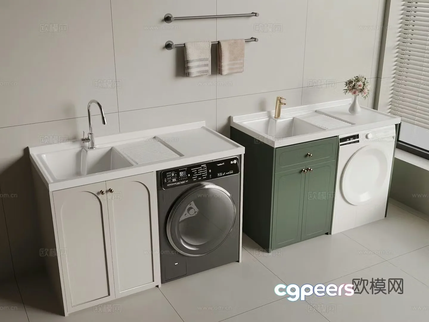 Modern washing machine drum washing machine 3d model
