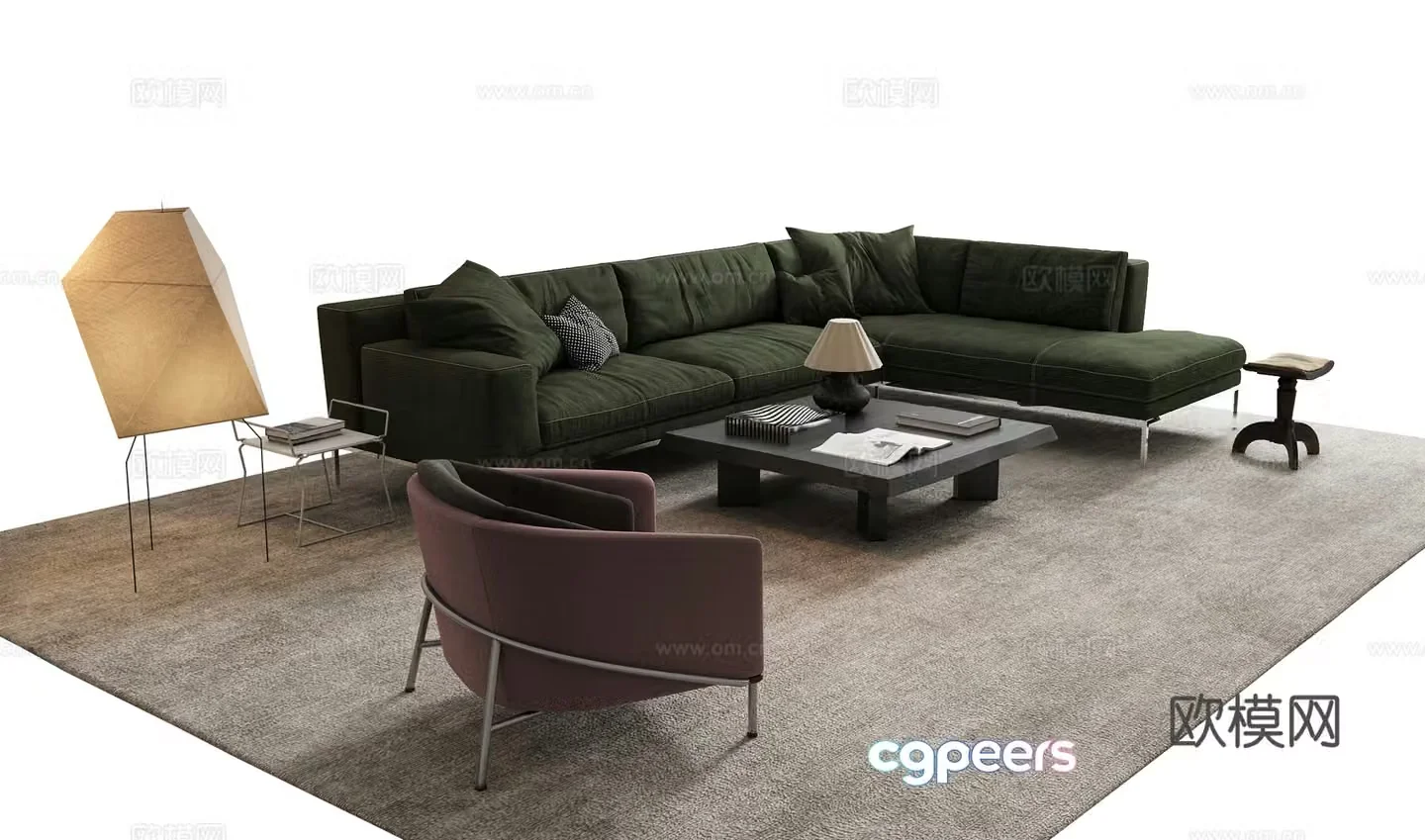 Modern Italian sofa coffee table 3d model