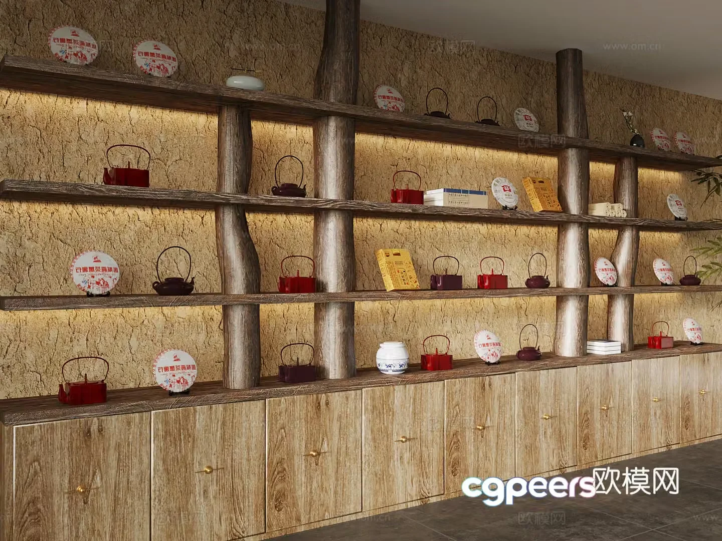 B&B Tea Cabinet Decoration Cabinet Showcase 3D Model