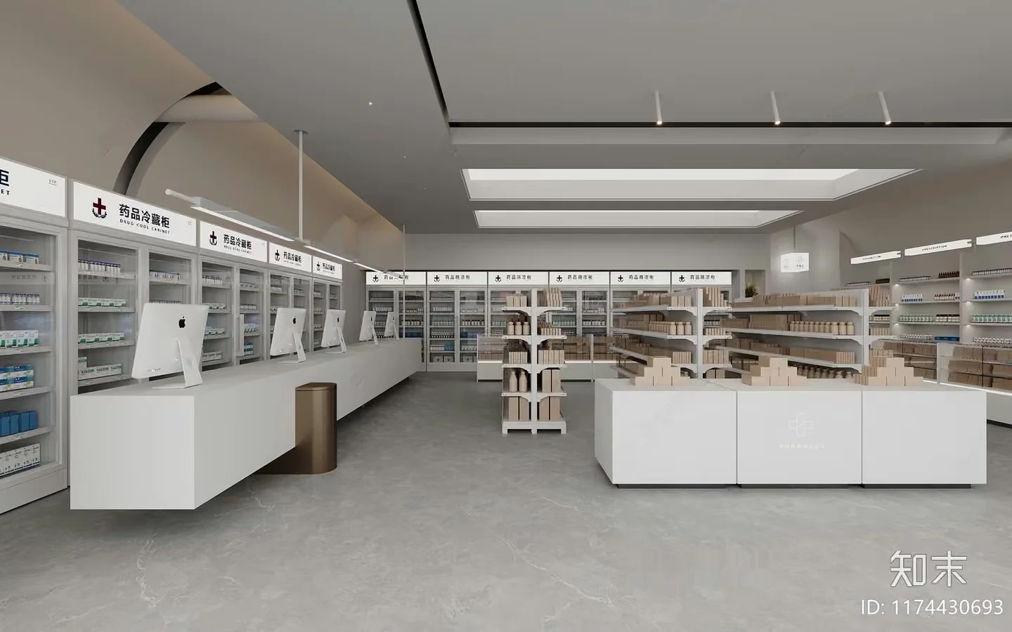 Modern Pharmacy Interior 3D Model – 9834 – VRAY Render