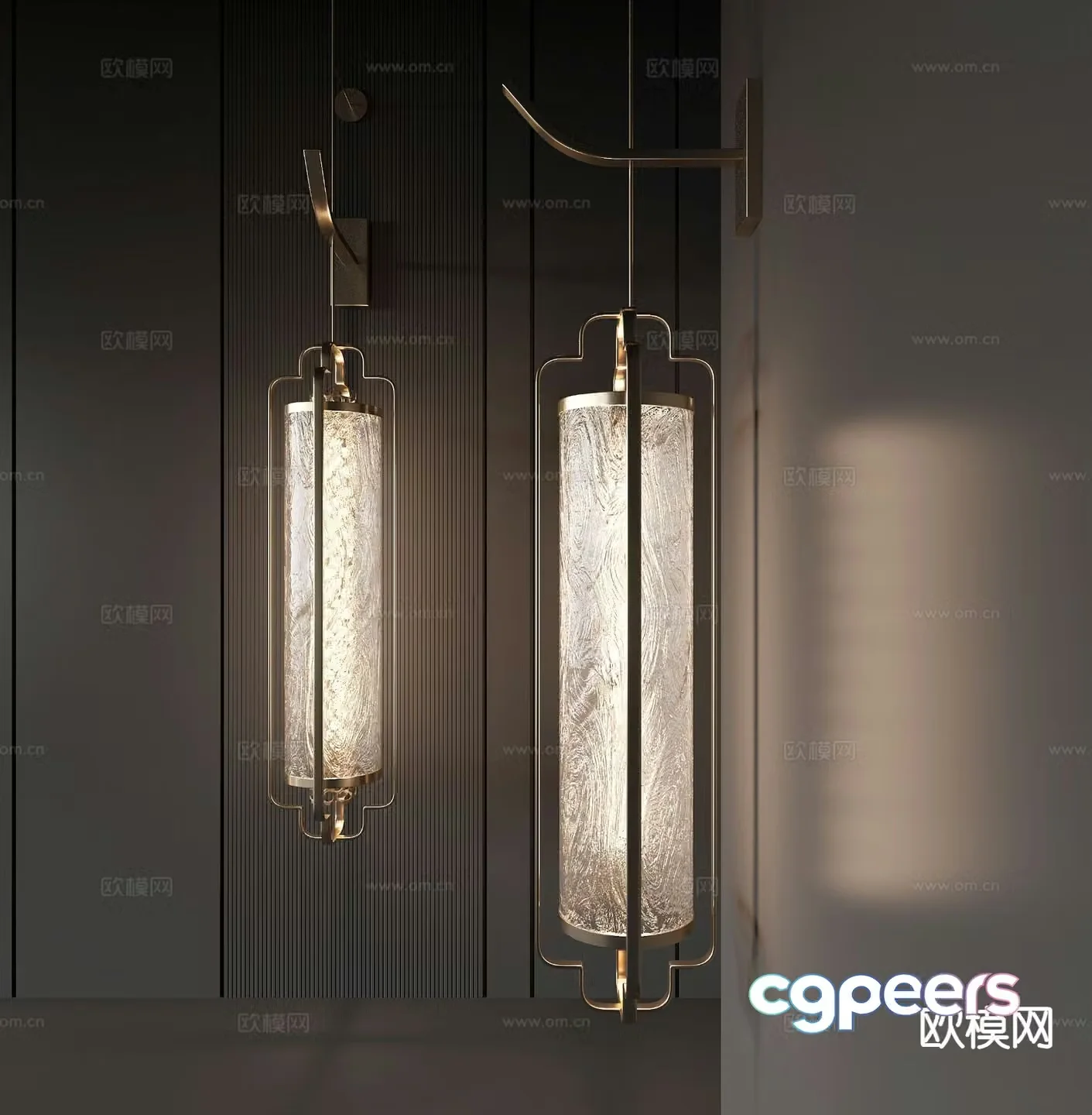 New Chinese style wall lamp metal wall lamp 3d model