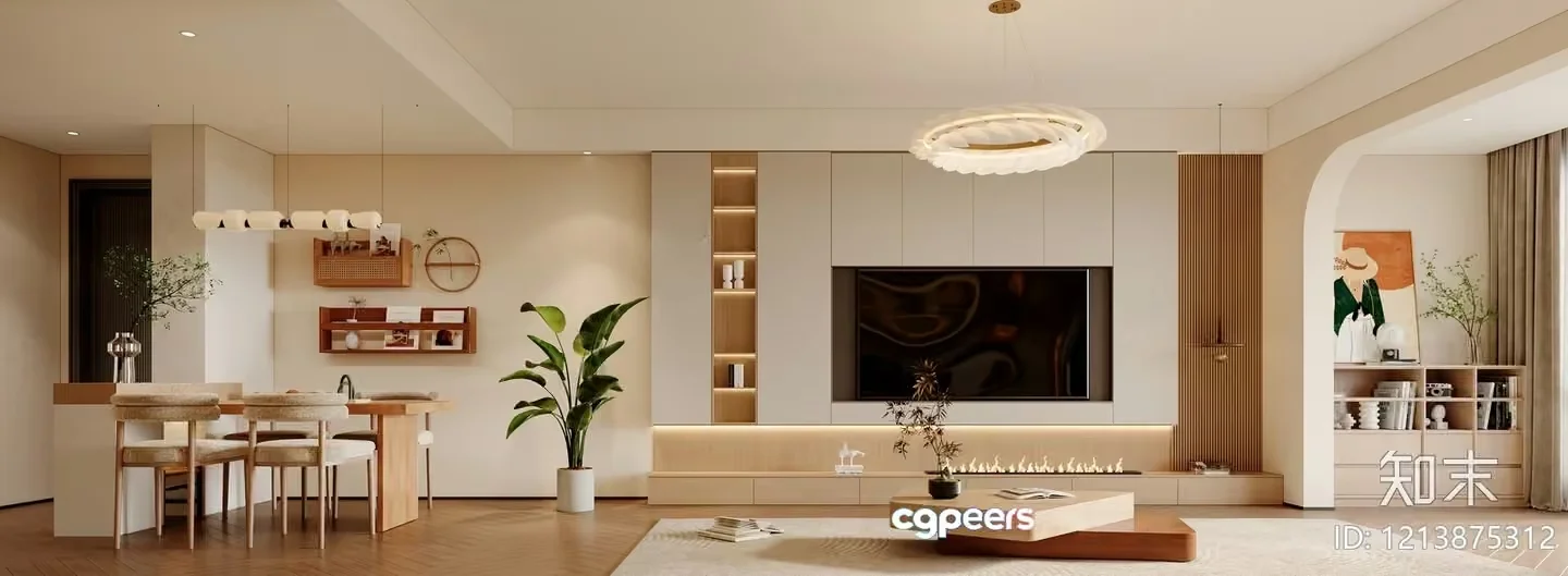 Modern Living Room 3D Model – 13908 – VRAY Render