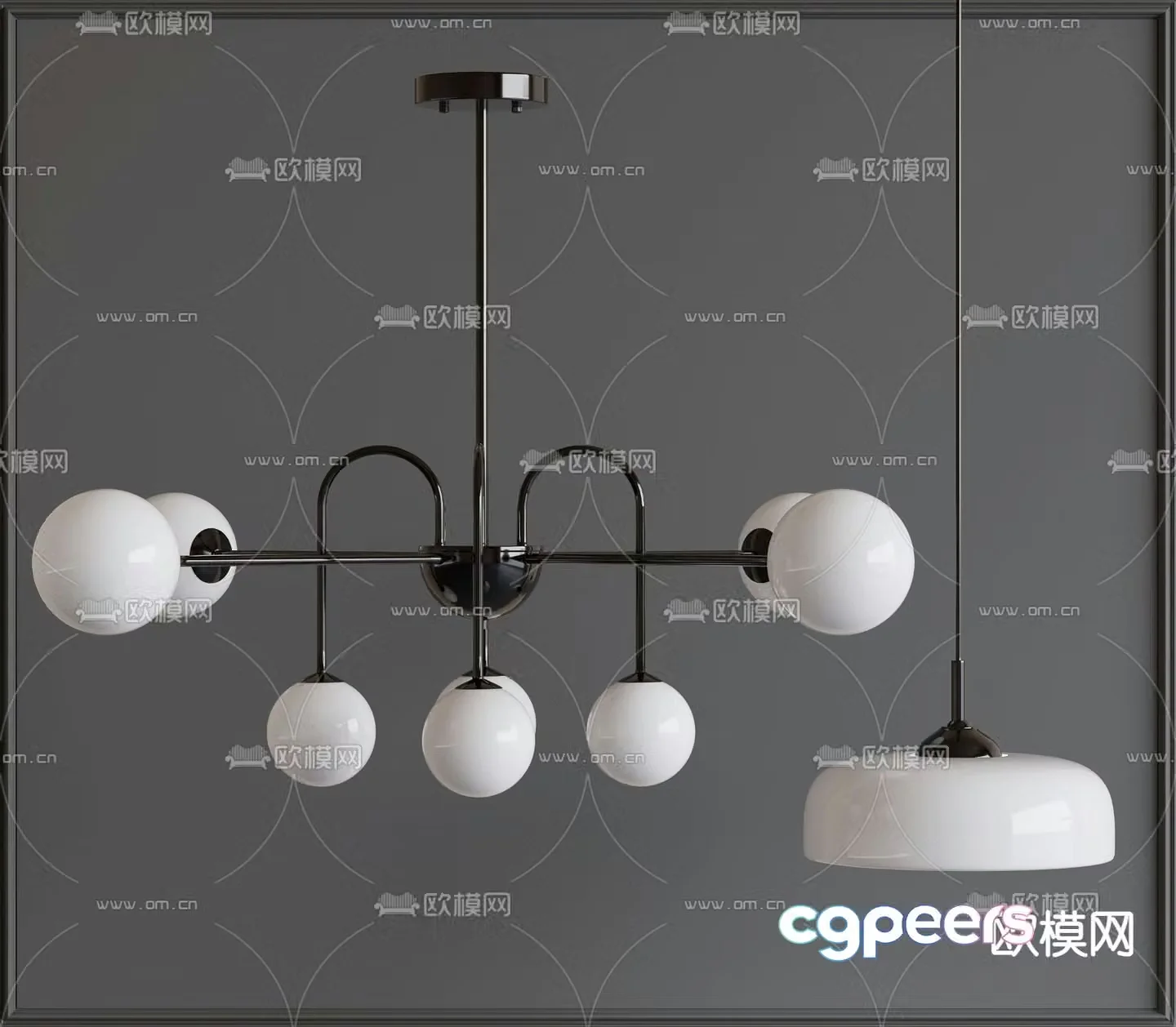 French chandelier Nordic chandelier 3d model
