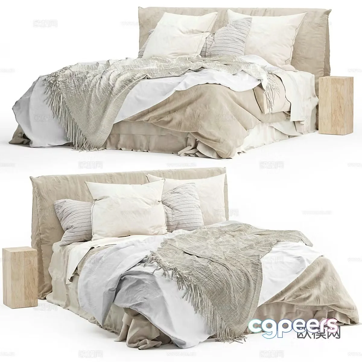 Double bed 3d model