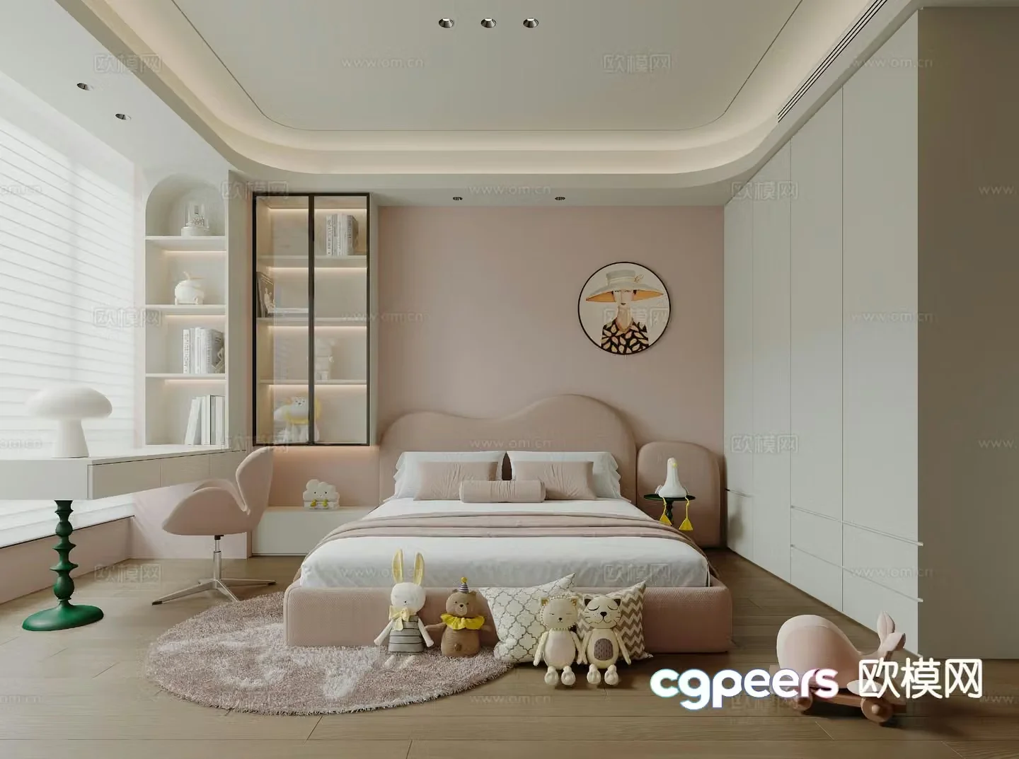 Modern children’s room girl’s room kid’s room 3d model