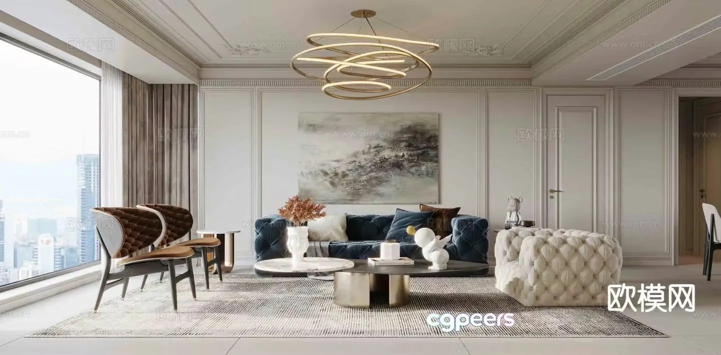 French living room 3d model