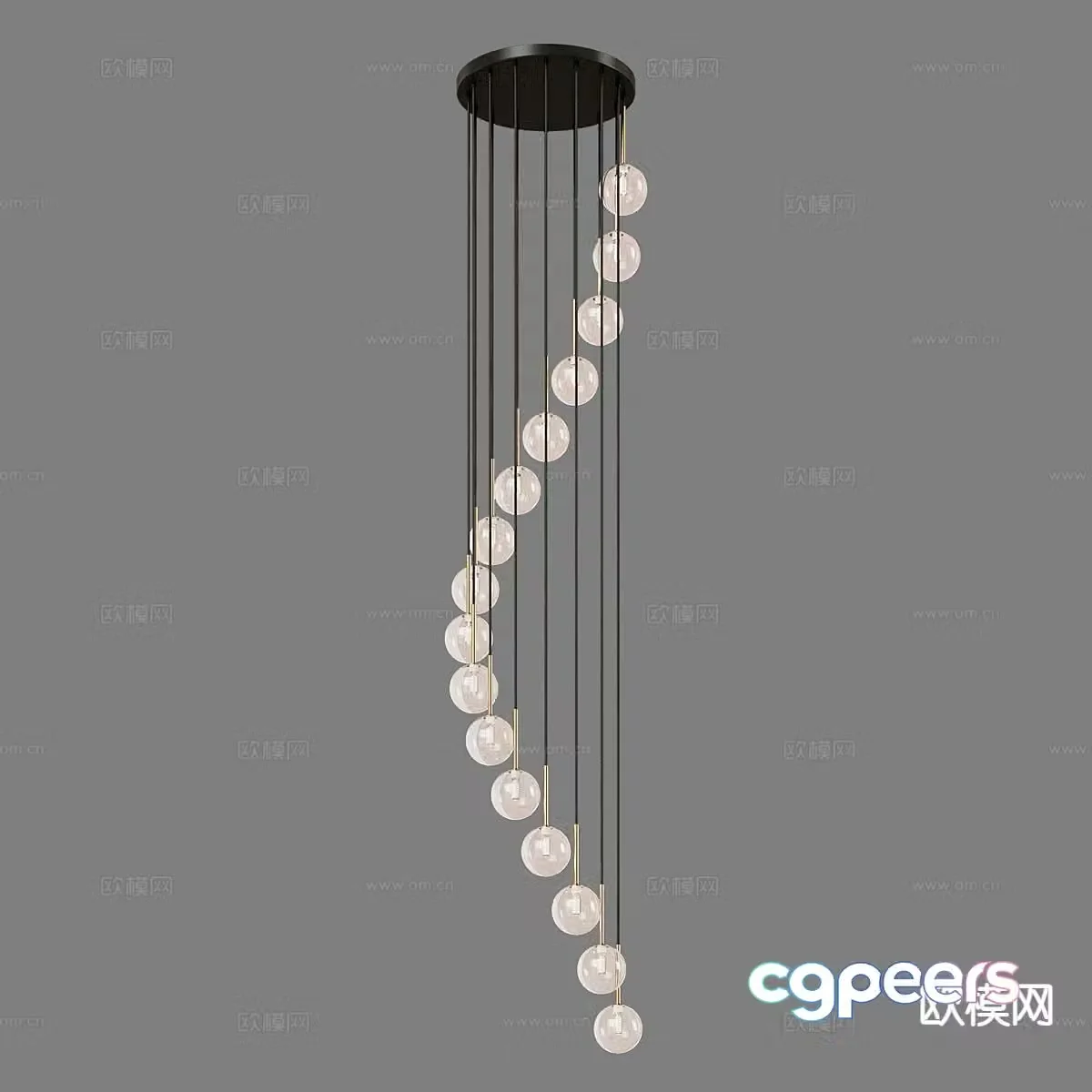 3d model of small ball chandelier