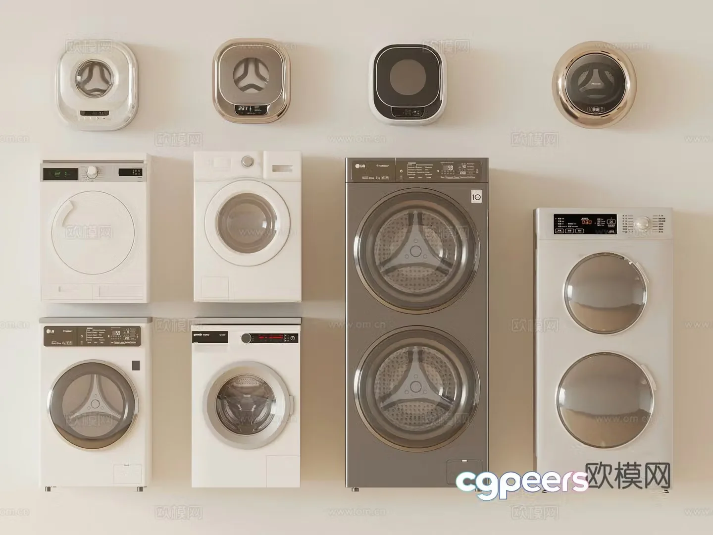 Modern washing machine drum washing machine wall mounted 3d model